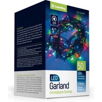 ColorWay CW-G-50L5UMC LED reťaz 50× LED Viacfarebná Dĺžka 5 m USB