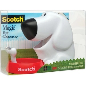 3M SCOTCH Диспенсър за самозалепваща лента, настолен, зареден, 3m scotch "c31", куче 7100042621 (7100042621)