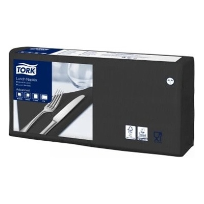 TORK Dvouvrstvý černý ubrousek 33x33 cm 200 ks 477148/PAK