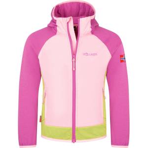 TROLLKIDS Детско поларено яке Trollkids Kid's Seiland Jacket Fleece jacket - Fresh Berry / Candy Pink / Hedge Green - размер 128 (EU) (703-5393-0617)
