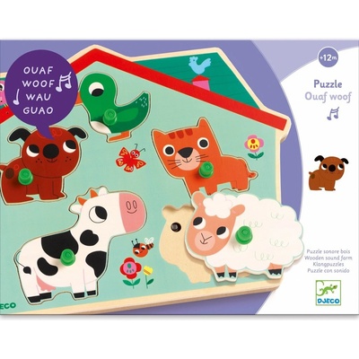 Djeco vkládací puzzle Domací zvířátka