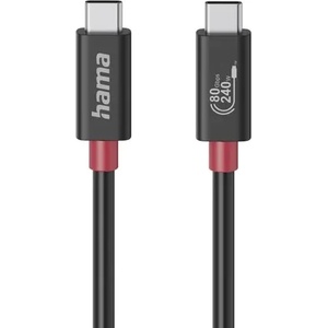 Hama Кабел USB-C еMarker, USB 4 Gen 4, 80 Gbit/s, 1 м, 5 A, 240 W , черен (HAMA-200799) - xtreme
