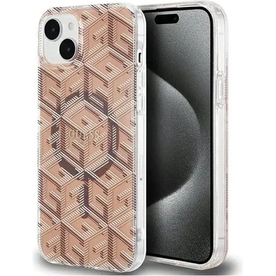 GUESS Кейс Guess IML GCube MagSafe за iPhone 15 Plus / 14 Plus, кафяв (GUE003508-0)