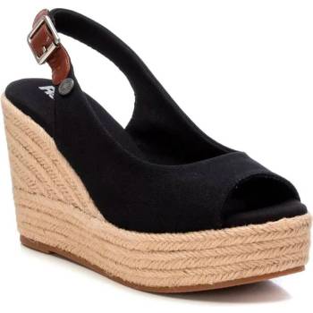 REFRESH 172807 Canvas Wedge Espadrilles - Black (Black)