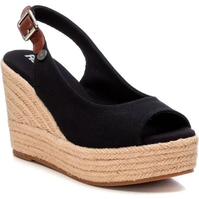 REFRESH 172807 Canvas Wedge Espadrilles - Black (Black)