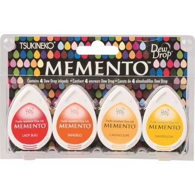 Tsukineko Razítkovací barvy Memento Dew Drop sada ČERVENO ŽLUTÁ