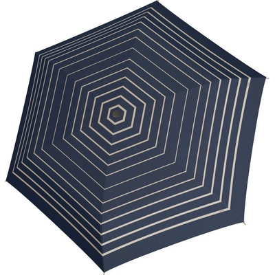 DOPPLER Fiber Havanna Timeless Blue Stripes - dámský skládací deštník béžová 722365T03