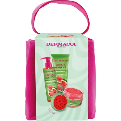 Dermacol Aroma Moment vodný melón sprchový gél 250 ml + tekuté mydlo 200 ml + telový peeling 200 g darčekové balenie