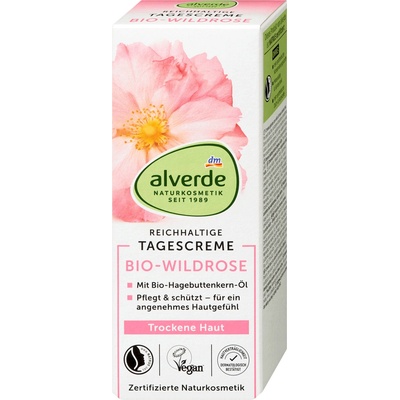 Alverde Naturkosmetik šípková růže denni pletový krém 50 ml