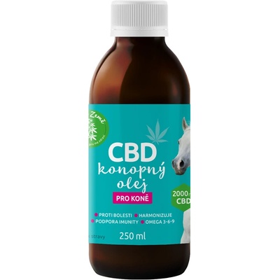 Zelená Země CBD olej pre kone 2000 mg 250 ml