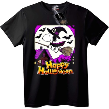 NOONEBRAND Тениска Snoopy Вещица за Хелоуин - M, White