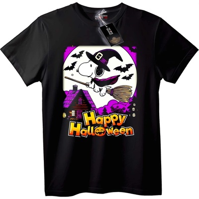 NOONEBRAND Тениска Snoopy Вещица за Хелоуин - M, White
