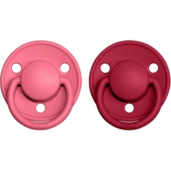 BIBS De Lux Natural Rubber Size 2: 6+ months биберон Coral / Ruby 2 бр
