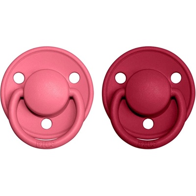 BIBS De Lux Natural Rubber Size 2: 6+ months биберон Coral / Ruby 2 бр
