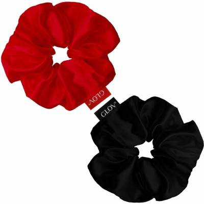 Glov Saténové gumičky do vlasů Satin Scrunchies S vínová/černá 2 ks