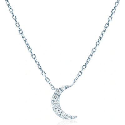 SAVICKI колие с луна: бяло злато. диаманти
