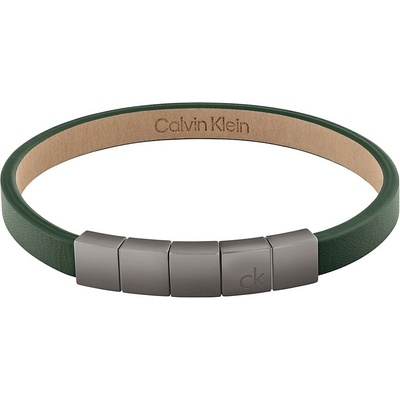 Calvin Klein Elegantný kožený náramok Minimalistic Squares 35100063