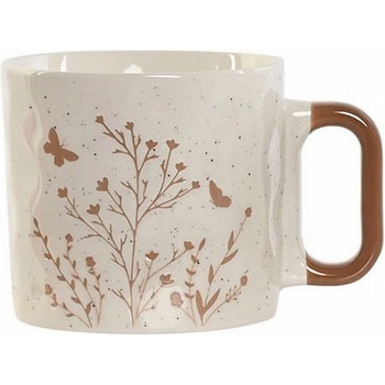 Item international Порцеланова чаша с цветя и кафява дръжка, 400мл, 10х9х9см (2028)