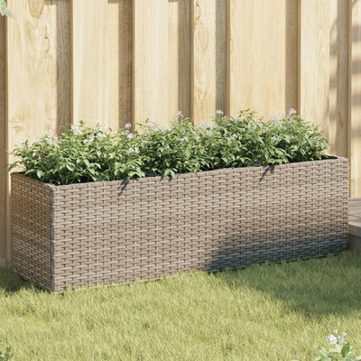vidaXL truhlík s kolečky a 3 květináči černý 105 x 30 x 32 cm