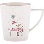Dakls Бяла порцеланова чаша с коледен мотив 380 ml Snowman - Dakls (SAL6138)