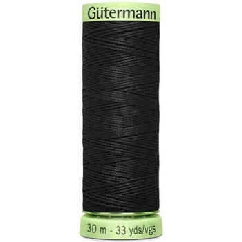 Nit PES Gütermann - extra silná, jeans síla 30 (30 m) - různé barvy barva 000 - černá