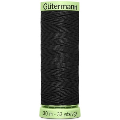 Nit PES Gütermann JEANS - extra silná 30 (30m) barva 000 - černá