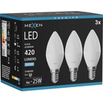 Mexen Nova 3x LED крушка E14, C37, 4W, Студена - 6500K, 420 lm - L102-E14-0465-01x03 (L102-E14-0465-01x03)