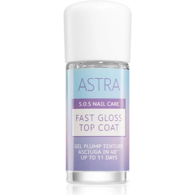 Astra Make-Up S. O. S Nail Care Fast Gloss Top Coat финален лак за съвършена защита и интензивен блясък 12ml