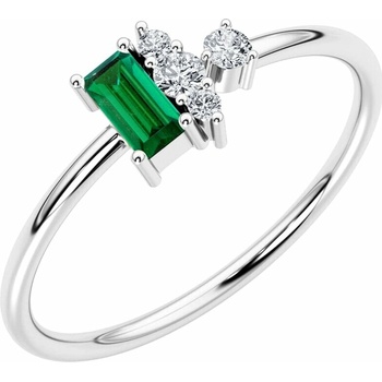 Eppi Cluster prsten s lab grown smaragdem a diamanty Zeno R47474