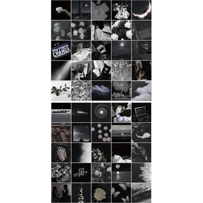 Sada 54 ks samolepek - Black & White