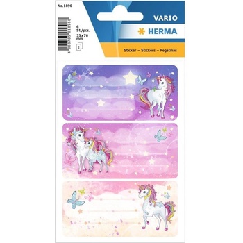 Herma Самозалепващи се етикети Еднорог, ученически, 6 броя (1540100158)
