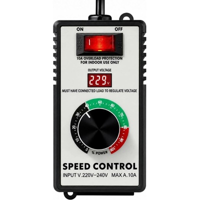 Regulátor otáček motoru, výkonu a napětí v pouzdře se zásuvkou, 2400 W, 230 V