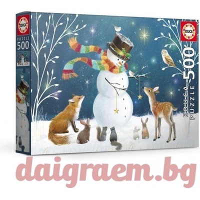 Educa Пъзел educa 18957 - 500 части - Снежен човек и приятели (edu18957)
