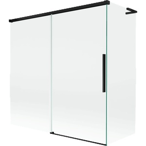 Mexen Rox L двукрила плъзгаща се преграда за вана 160 + 70 x 150 cm, прозрачна, черна - 8C9L-160-070-70-00 (8C9L-160-070-70-00)
