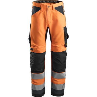 AllroundWork Snickers Workwear nohavice reflexní třída 2 oranžové