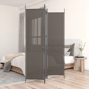 vidaXL Параван за стая, 3 панела, антрацит, 150x200 cм, текстил (350180)
