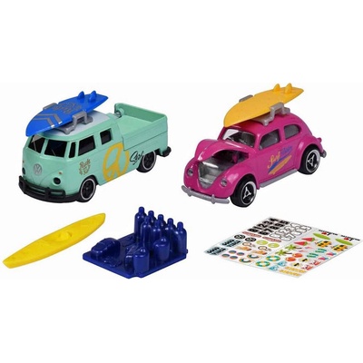 Sada 2 ks: Volkswagen Beetle a T1 Majorette 1:64
