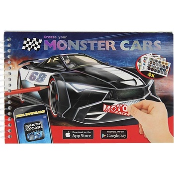 Omalovánky Monster Cars Moto Racer 19,5 x 12,5 cm