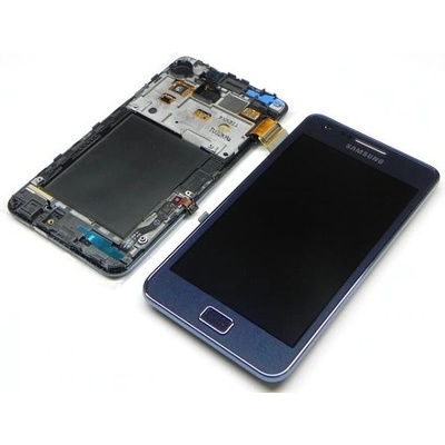 LCD Displej + Dotykové sklo + Přední kryt Samsung i9105 Galaxy S2 Plus Blue