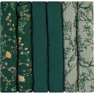 KikkaBoo Комплект 6 бр муселинови кърпички 30х30 см Secret Garden Green (31103010105)