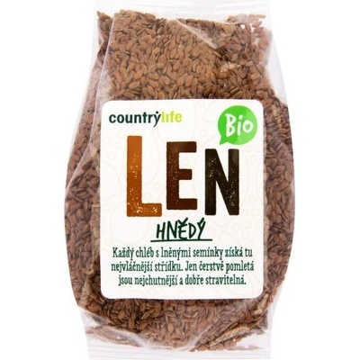 Ľan hnedý semienka Bio 300 g Country life - EXP 28/2/2025