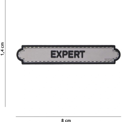 Gumová nášivka 101 Inc nápis Expert - sivá