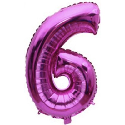 Fóliový balón čísla ružové 82 cm Čísla: 6