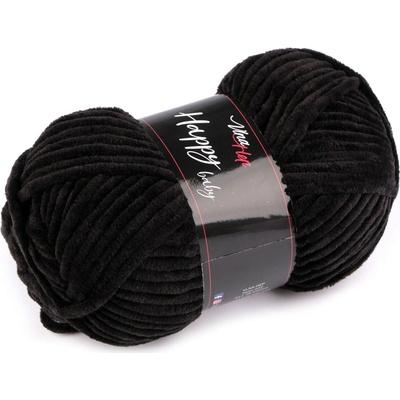Pletací žinylková příze Happy Baby 100 g - 15 (4001) černá