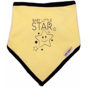Baby Nellys detský bavlnený šatka na krk Baby Little Star žltý
