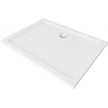 Mexen Flat правоъгълен душ кабина slim 130 x 100 см, бял, хромиран сифони - 40101013 (40101013)