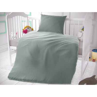 Kvalitex Luxusné Mušelínové obliečky do detskej postieľky mint zelené 90 x 135 cm 45 x 60 cm