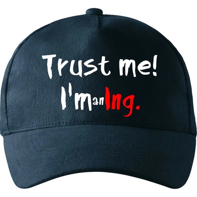 Trust me I´m an Ing. / Ver mi som Ing. so zahnutým šiltom a mosaznou sponou Tmavomodrá takmer čierna