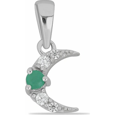 Nefertitis Přívěsek stříbrný s broušeným smaragdem a zirkony 039244 EM NF45347