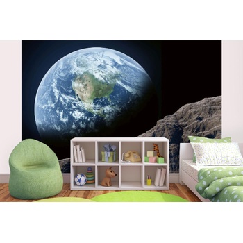 DIMEX ART s. r. o Самозалепваща се флизелинова фототапета земя, видяна от луната 375 x 250 см